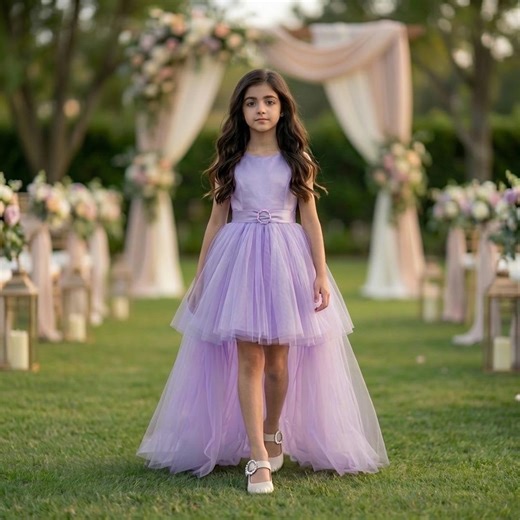 Lavender Tulle Flower Girl Dress, High Low Party Dress for Girls, Birthday Dress 7-10Y - Etsy