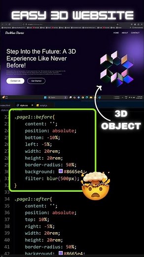Easy 3D Website Creation using HTML, CSS, Javascript & Spline | Spline Element Integratiion | #code