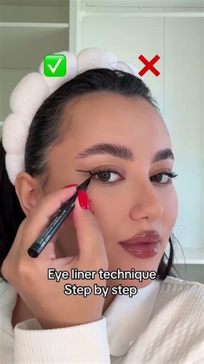 Eye liner technique Step by Step ✅❌