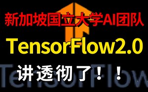 新加坡国立大学AI顶级团队倾情打造！TensorFlow2.0入门实战课程！清晰透彻！ 学不会你打我！（附课件源码）