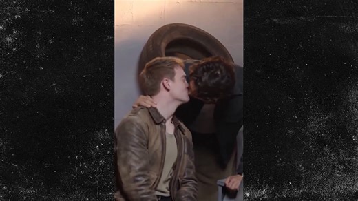 Kit Connor Kisses 'Warfare' Costar Charles Melton During Promo Trail
