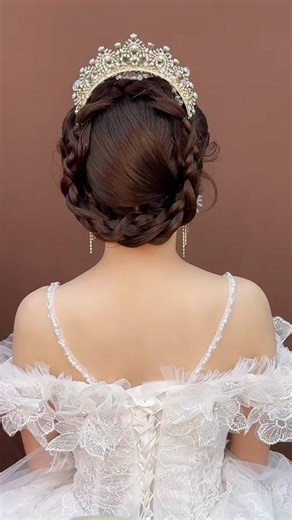 Royal Braided Crown Bun 👑✨ Elegant Bridal Updo Tutorial