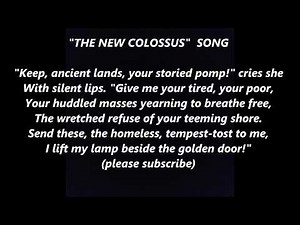 THE NEW COLOSSUS Song poem sonnet Words lyrics text Give Me Your Tired Your Poor STATUE of LIBERTY