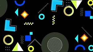 colorful and simple background made from geometric shapes and abstract patterns seamless 4k video background motion pop art design