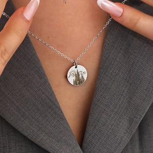 Personalized Mountain Necklace: Stainless Steel Sunset Pine Tree Jewelry - Etsy