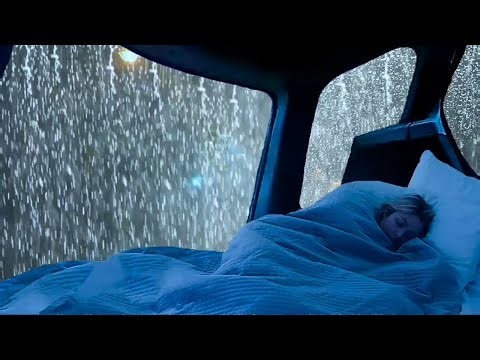 Bruit de la Pluie pour Sommeil Profond et Détendre - Fortes Pluies et Orages sur la Voiture la Nuit