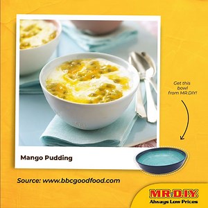 This tropical delight is the best refreshing treat on a hot day! 🌞 The best part? No fuss and no frills, only 100% creamy satisfaction! Need some bowls? MR.DIY. Ingredients: 1 large ripe mango 6 scoops vanilla ice cream 2 tbsp thick cream 3 passion fruits Step-by-step: 1. Peel and dice a large ripe mango 2. Whizz to a purée in a food processor or blender 3. Add 6 scoops of vanilla ice cream and 2 tbsp thick cream and whizz again. 4. Spoon into bowls and scoop ½ passion fruit over each. 5. Enjoy