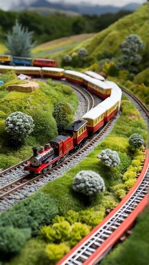 Модельный поезд в живописном пейзаже #поезд #моделирование #пейзаж