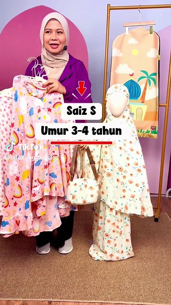 Mak yang ada anak 3–4 tahun, tengok ni dulu 👀 Telekung Saiz S HazelTD Direka khas untuk anak kecil supaya: 🌸 Mudah pakai 🌸 Tak panas 🌸 Tak berat 🌸 Selesa untuk solat Siap dapat Beg Telekung Matching lagi! 🎒 Anak nampak comel, solat pun makin semangat 🥰 🛒 Tekan beg kuning sekarang! #hazeltdtelekung #telekung #telekungsolat #telekungsejuk