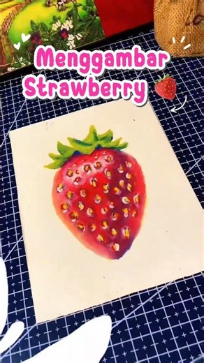 What fruit is red? Strawberry! How to draw strawberries #drawing #oilpastel #mikhaartgallery