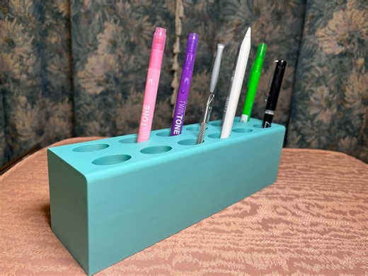 Pen Holder | Desk Organizer for Pens, Markers, Pencils & Tools | Teal Multi-hole Stationery Stand - Etsy
