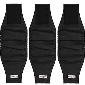 Male Dogs Diapers Belly Bands(3Pack), Washable Reusable Male Boy Doggy Wraps Panties for Doggie Puppy Pooping Potty Training Incontinence Marking Pañal para Perro Black Large