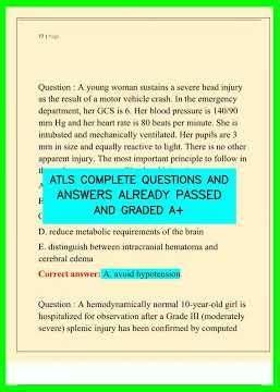 ATLS COMPLETE QUESTIONS AND ANSWERS ALREADY PASSED AND GRADED A+ video