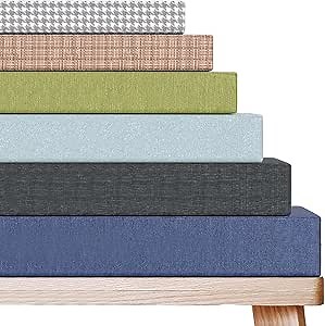 Detiblue Custom Bench Cushion - Customizable Fabric/Color/Size/Non-Slip Methods/Piping, Outdoor Patio Porch Swing Cushions, Indoor Bay Window Seat Furniture Cushions, Waterproof, High-Density Foam