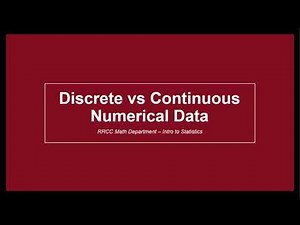 Discrete vs Continuous Numerical Data