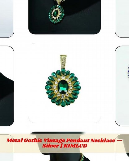 Metal Gothic Vintage Pendant Necklace — Silver | KIMLUD