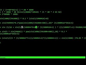 Live coding bytebeat/floatbeat/rampcode music with ne (a terminal editor) in beautiful black&green.