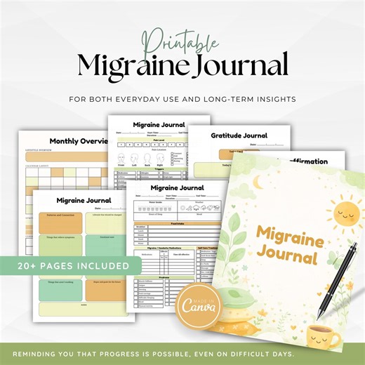 Migraine Tracker Printable Template | Headache Diary, Symptom Log, Pain & Trigger Tracker, Wellness Planner - Etsy