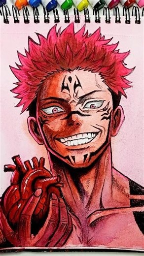 Draw Sukuna | #shorts #anime #art #drawing #new #jujutsukaisen