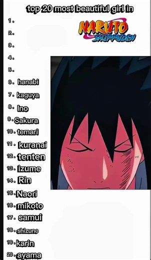 Las 20 chicas más bellas de Naruto Shippuden