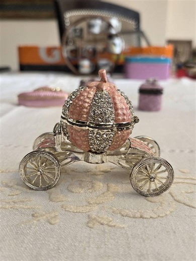 Whimsical Collection of 5 Miniature Trinket Boxes - Pink Carriage, Heart, and Baby Shoes - Etsy