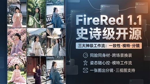 固定IP/模特套图/一键分镜三大商用级工作流免费开源