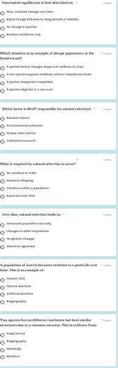 Here are multiple-choice questions related to biology:  Punctua... | Filo