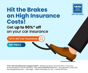 High insurance rates? Not anymore! Save up to 90% on TATA AIG car insurance... ✅ Accidental Damage & Theft Cover ✅ Engine & Gearbox Protection ✅ Tyre Secure ✅ Zero Depreciation Cover ✅ 24x7 Assistance ✅ Zero Paperwork & Hassle Free Online Process Trusted Naam, Fantastic Kaam! *T&C Apply #CarInsurance #TataAIG | TATA AIG
