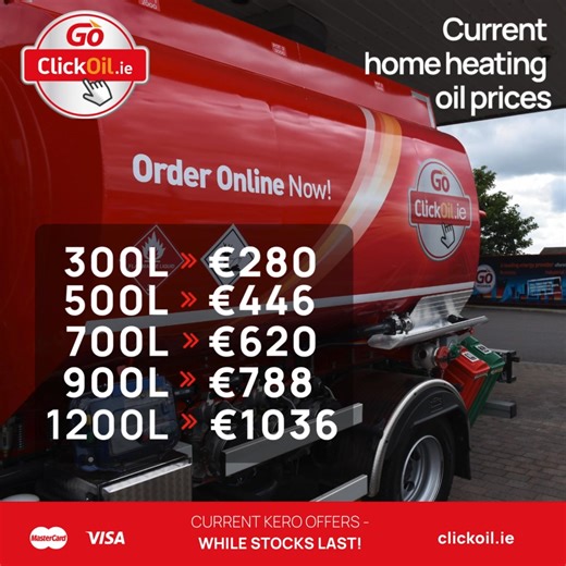 Current Home Heating Oil Prices 🔥 Visit us online today to order 📲 | Clickoil.ie