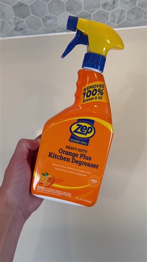 Grease buildup? GONE! 🍊🔥Zep Home Pro Orange Plus Kitchen Degreaser cuts through 100% of grease and oil using real citrus power from orange peel. Built for stovetops, range hoods, and appliances—spray it on, let it work, and wipe to a fresh, clean finish. #ZepHomePro #KitchenTok #Degreaser #CleanTok #Citrus #BeforeAndAfter #SatisfyingClean