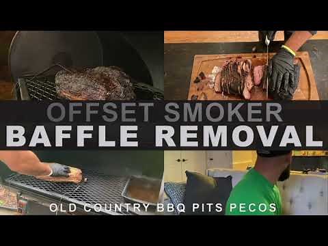OFFSET BAFFLE REMOVAL & BRISKET COOK w/ Stack Extension | Old Country BBQ Pits Pecos