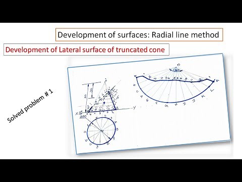 Development of lateral surface of truncated cone: problem 1