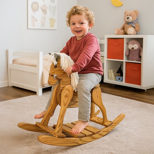 Amish Heirloom Wooden Rocking Horse