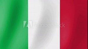 Animation of Italy flag waving in the wind. Realistic animated Italian Flag. Background with flag of Italy for Italy independence day. Video for graphic editing, 4k animation, 3d rendering