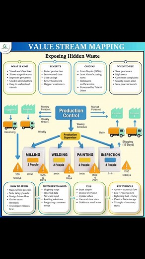 Value Stream Map #quality #VSM #TPM #Leader #QMS #management #lean #TQM #system | Quality professional