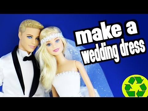 How to make an easy Barbie Wedding Dress - Easy Doll Crafts - simplekidscrafts - simplekidscrafts