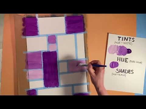Tints and Shades Geometric Painting Elementary Art Lesson