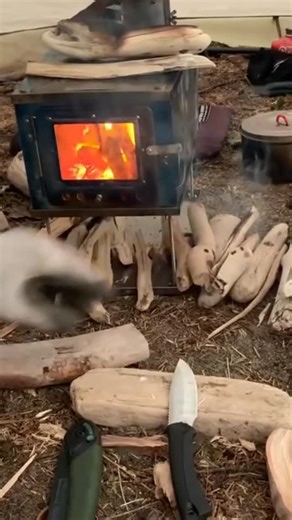 Wild Wild West USA on Instagram: "Genuine W-stove (3W) Folding Tent Stove by Wild Wild West: Stovetop firewood drying 🏕️ #survival Content shows: Hot tent camping with the original titanium wood stove with glass window (launched in 2017). Please accept only authentic versions, with our official branding on the stove body. #wstove #3Wstove"
