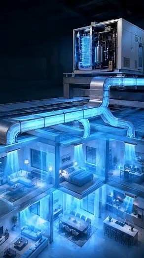How Central AC Actually Works ❄️🏢 | Full Building Cooling Explained in 60 Seconds