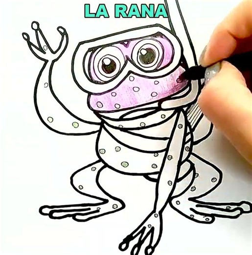 Drawing and Coloring The Frog from La Granja de Zenón | Drawings for kids