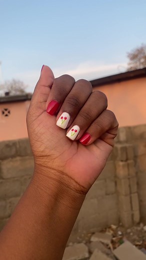 Slowly getting better at doing my own nails 🥹❤️ pretty girls are up!! #nails #tutorial #chrry #redandwhite #gelonnaturals #gelnails #diy #botswana #travel #tiktok #tiktokbotswana #tiktokbotswana🇧🇼tiktoksouthafrica🇿🇦 #tiktokafrica #africa #blackgirl