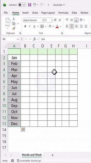 Noobs Struggle with Formulas – Pros Automate Month and Week Instantly #excel #excelforbeginners