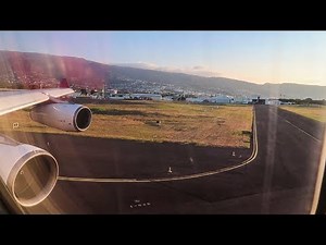 Beautiful Air Mauritius A340 takeoff from Reunion!
