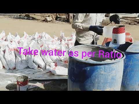 Pump foundation GP2 grouting. Fosroc conbextra GP2N.