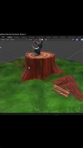 tree trunk #blender #creativeblender #3dgamedevelopment #blendercommunity #blendergameengine #b3d