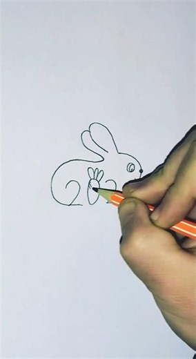 How to Draw a Rabbit with Number 202 #shorts