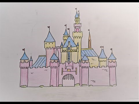 How To Draw A Disney Castle (Easy, Kids, Drawing Tutorial)