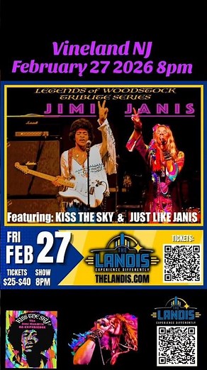 Kiss The Sky - Jimi Hendrix Tribute & Just Like Janis Feb 27 2026 8pm live ‪@thelandistheater‬