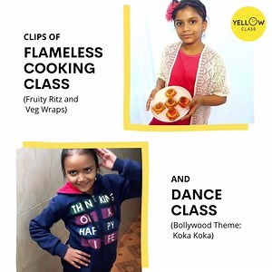 Little ones learnt to cook Fruity Ritz and Veg Wraps with Yellow Class ‘Flameless Cooking’ Session and left us pondering over the deliciousness in their plates. Kids also had a groovy evening with our ‘Dance Session’ as they joined us for a dance routine and learnt some wacky Bollywood moves. For more such free, interesting, and exciting classes join our WhatsApp community group https://www.yccl.in/wa Attend more Live Hobby Classes at www.yellowclass.com #theyellowclass #yellowclass #kidsactivit