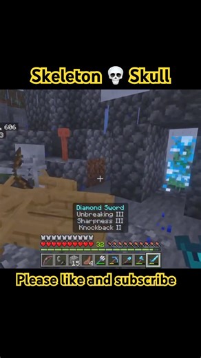 Finally got a skeleton 💀 skull #minecraftbuilds